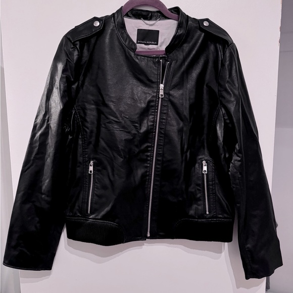 Faux / Vegan Leather Jacket, black, XL - Picture 1 of 4